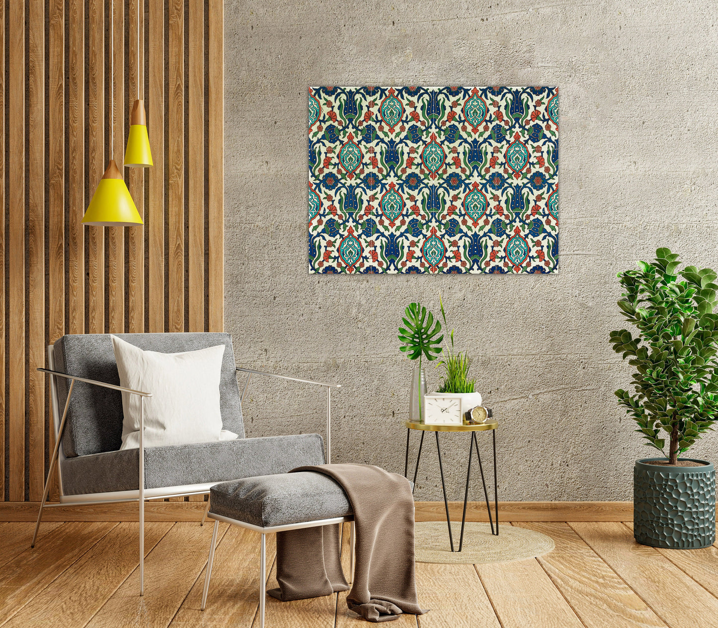 Tile Mural/Mosaic Ceramic Panel of Arabic Pattern - Arabic art decor - Colourful Wall Nature Art - Tile Mural - Home Decor -Tile Mosaic