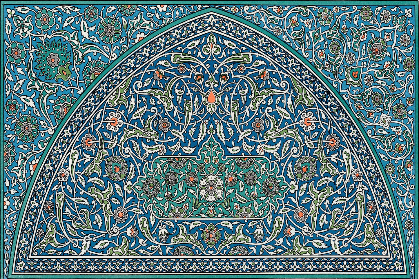 Tile Mural/Mosaic Ceramic Panel of Arabic Pattern - Arabic art decor - Arabic home decor - Tile Mural - Home Decor -Tile Mosaic