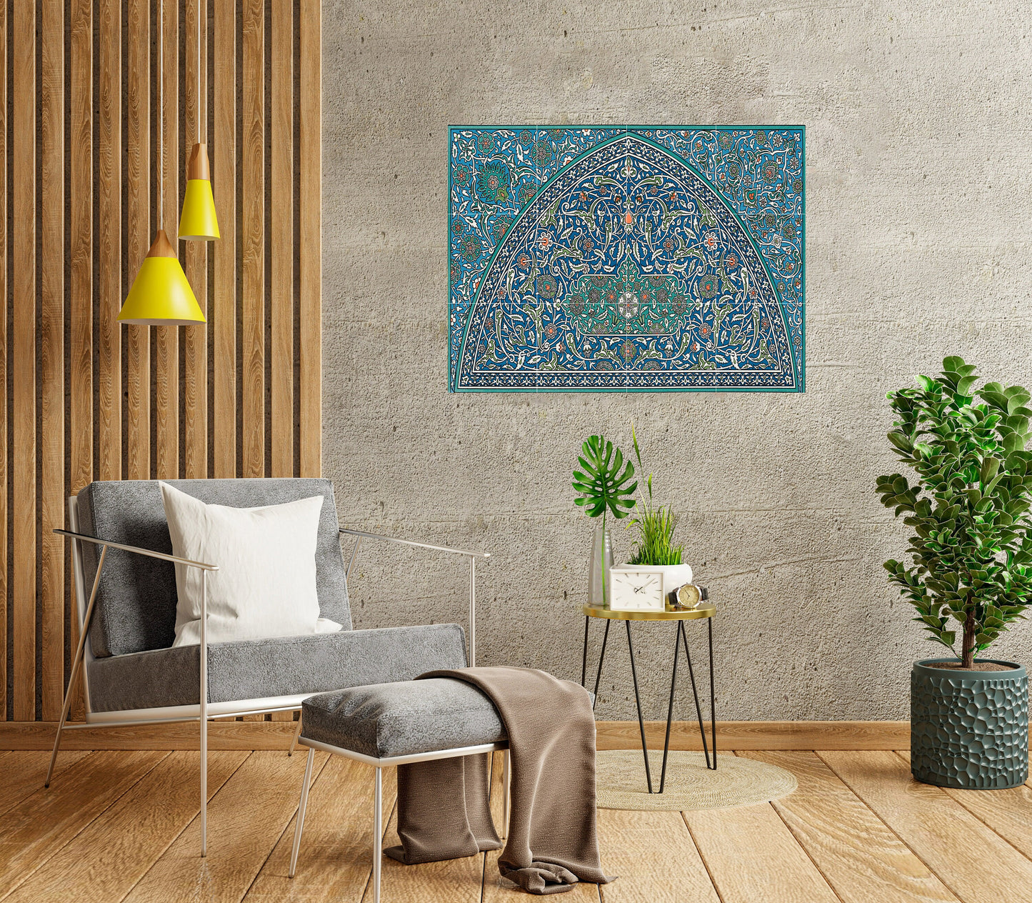 Tile Mural/Mosaic Ceramic Panel of Arabic Pattern - Arabic art decor - Arabic home decor - Tile Mural - Home Decor -Tile Mosaic