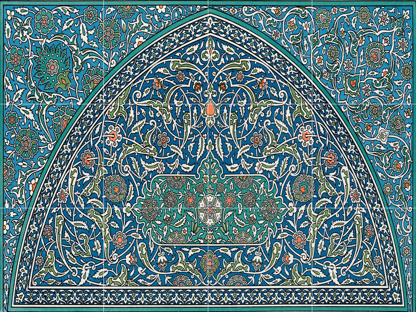 Tile Mural/Mosaic Ceramic Panel of Arabic Pattern - Arabic art decor - Arabic home decor - Tile Mural - Home Decor -Tile Mosaic