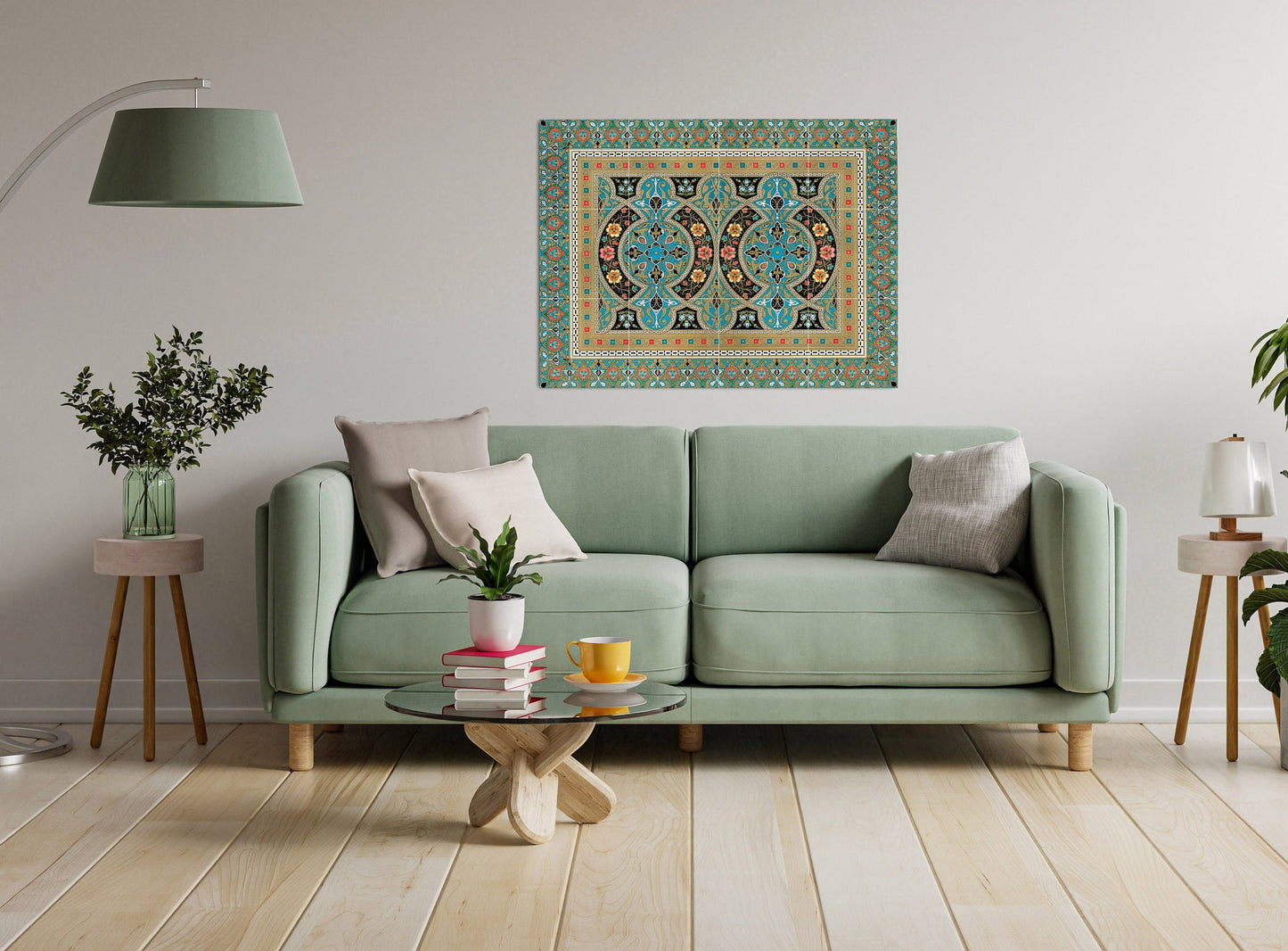 Tile Mural/Mosaic Ceramic Panel of Arabic Pattern - Arabic art decor - Arabic home decor - Tile Mural - Home Decor -Tile Mosaic