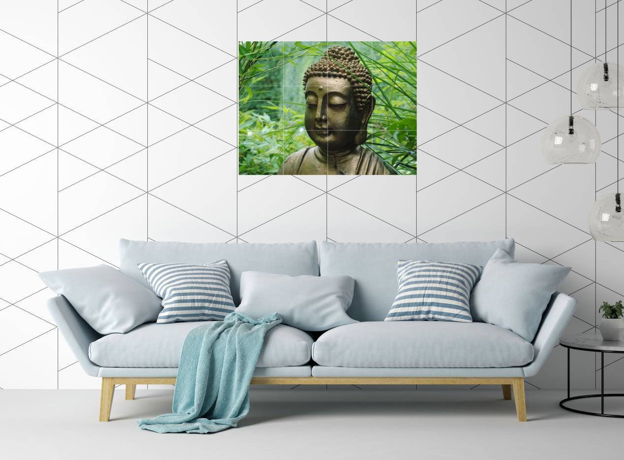 Tile Mural/Mosaic Ceramic Panel of Buddha - Meditation Home Decor - Colourful Wall Art - Tile Mural - Gloss Tiles - Tile Mosaic