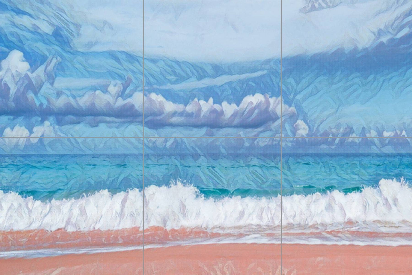Tile Mural/Mosaic Ceramic Panel of Ocean Waves - Beach Mural - Ocean Waves Wall Mural - Wall Art -Tile Mural Art - Home Decor - Tile Mosaic