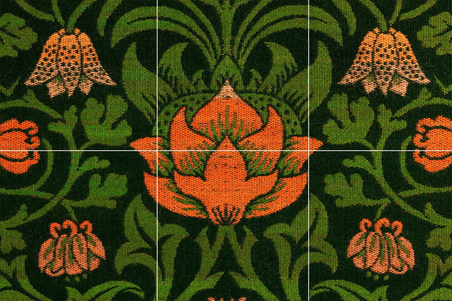 Tile Mural/Mosaic Ceramic of a Violet and Columbine - William Morris Art - Flower Wall Art - Floral Tile Mural - Gloss Tiles - Tile Mosaic