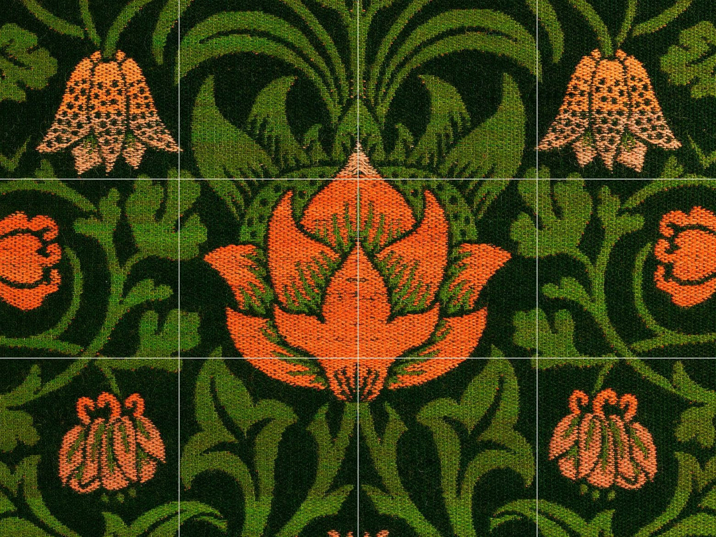 Tile Mural/Mosaic Ceramic of a Violet and Columbine - William Morris Art - Flower Wall Art - Floral Tile Mural - Gloss Tiles - Tile Mosaic