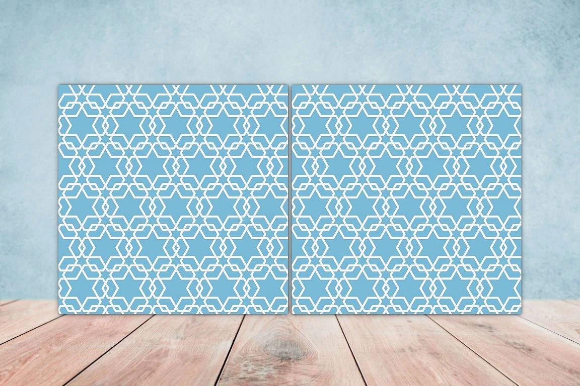 Moroccan Ceramic Tiles - Set of 2 Moroccan Wall Decor Tiles - Kitchen Backsplash Tiles, Table Decorative Tiles, Bathroom Tiles, Coaster