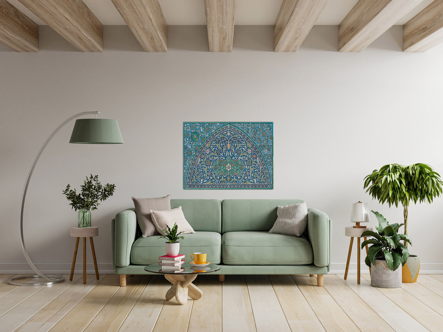 Tile Mural/Mosaic Ceramic Panel of Arabic Pattern - Arabic art decor - Arabic home decor - Tile Mural - Home Decor -Tile Mosaic