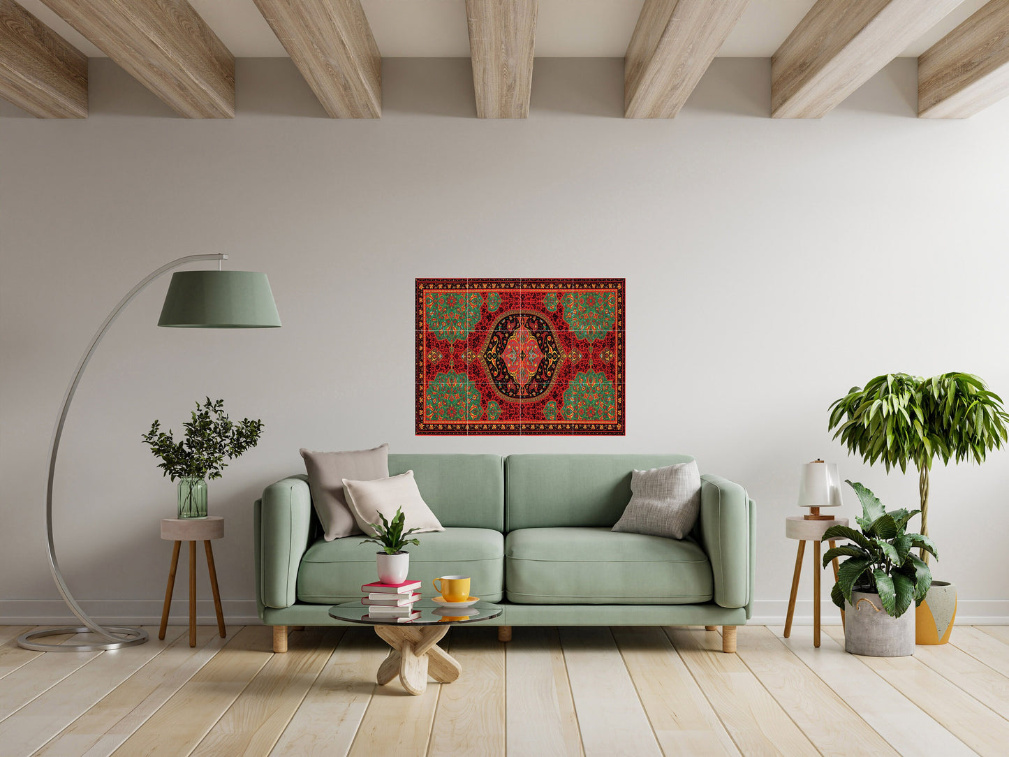 Tile Mural/Mosaic Ceramic Panel of Arabic Pattern - Arabic art decor - Arabic home decor - Tile Mural - Home Decor -Tile Mosaic