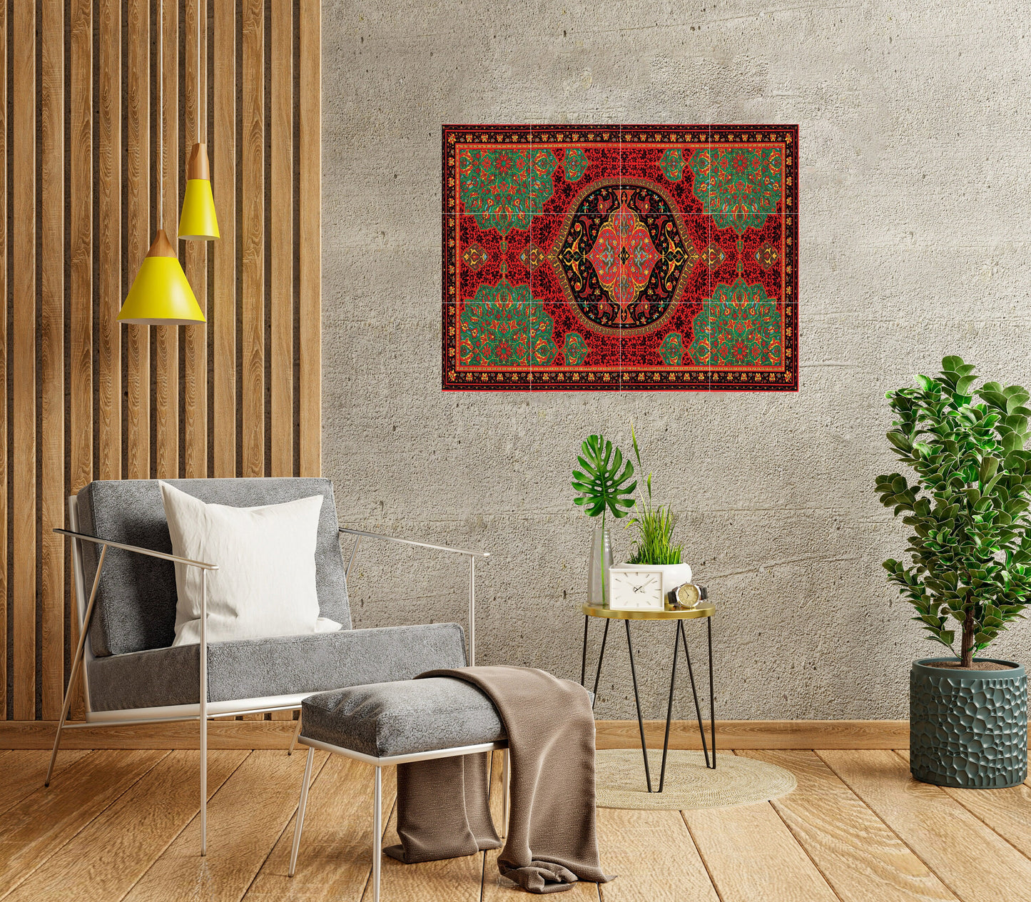 Tile Mural/Mosaic Ceramic Panel of Arabic Pattern - Arabic art decor - Arabic home decor - Tile Mural - Home Decor -Tile Mosaic