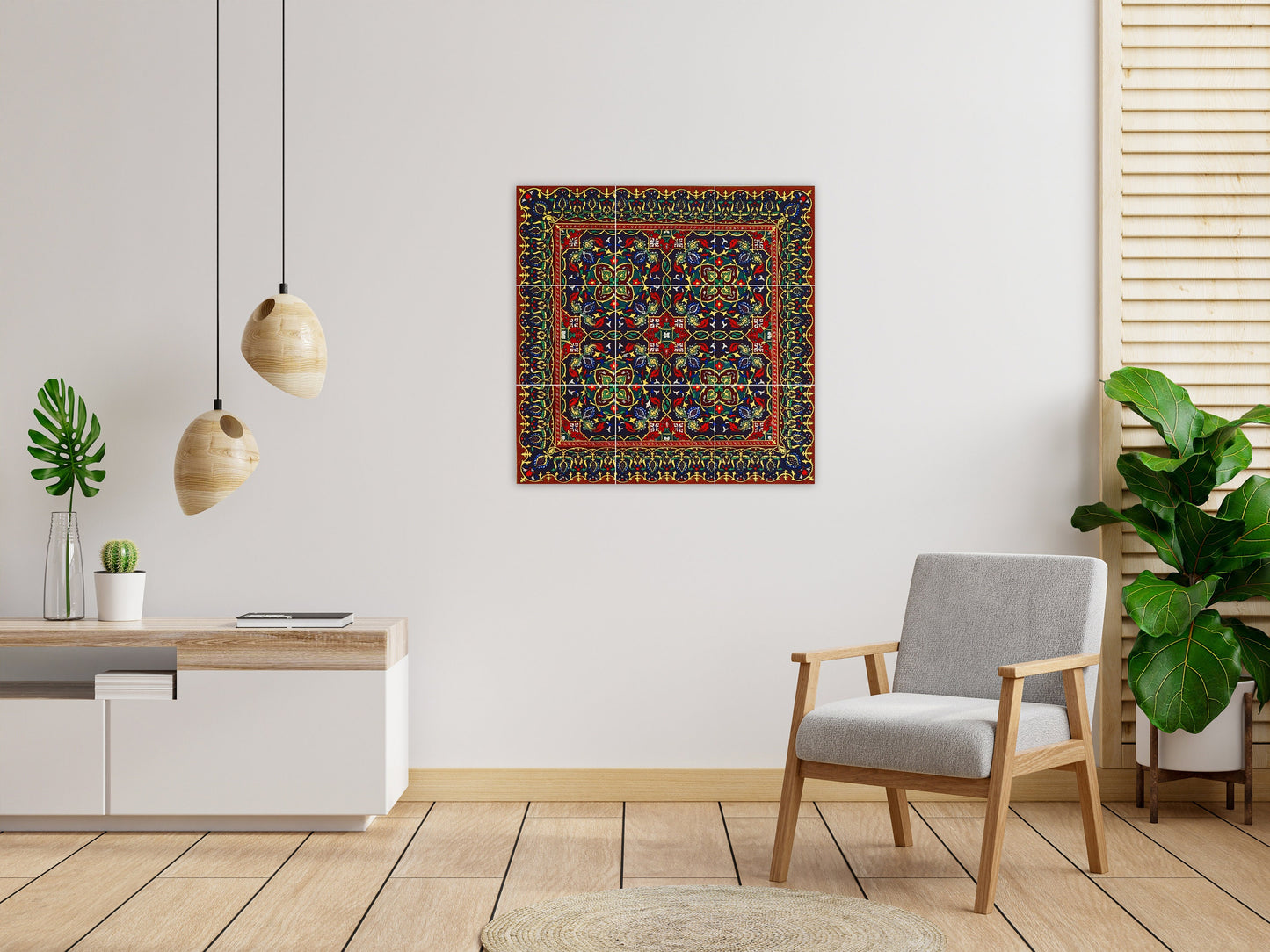 Tile Mural/Mosaic Ceramic Panel of Medieval Pattern - Tile Mural - Art Mural - Gloss Tiles - Medieval art Mural - Tile Mosaic Print