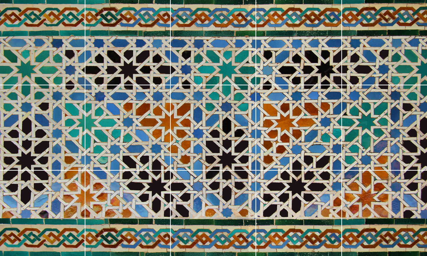 Tile Mural/Mosaic Ceramic Panel of Moroccan ceramic mural - Arabic art decor - Moroccan home decor - Tile Mural - Moroccan wall tiles