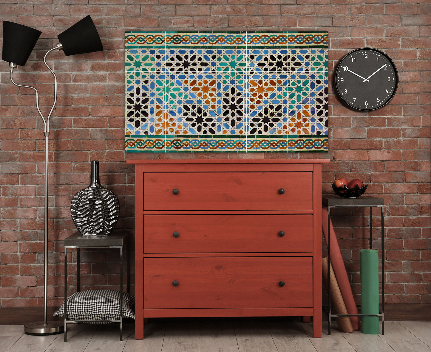 Tile Mural/Mosaic Ceramic Panel of Moroccan ceramic mural - Arabic art decor - Moroccan home decor - Tile Mural - Moroccan wall tiles
