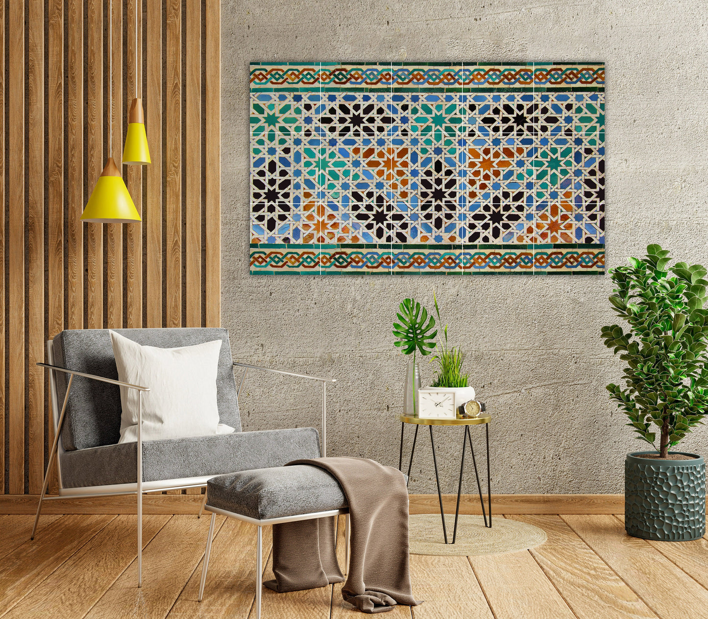 Tile Mural/Mosaic Ceramic Panel of Moroccan ceramic mural - Arabic art decor - Moroccan home decor - Tile Mural - Moroccan wall tiles
