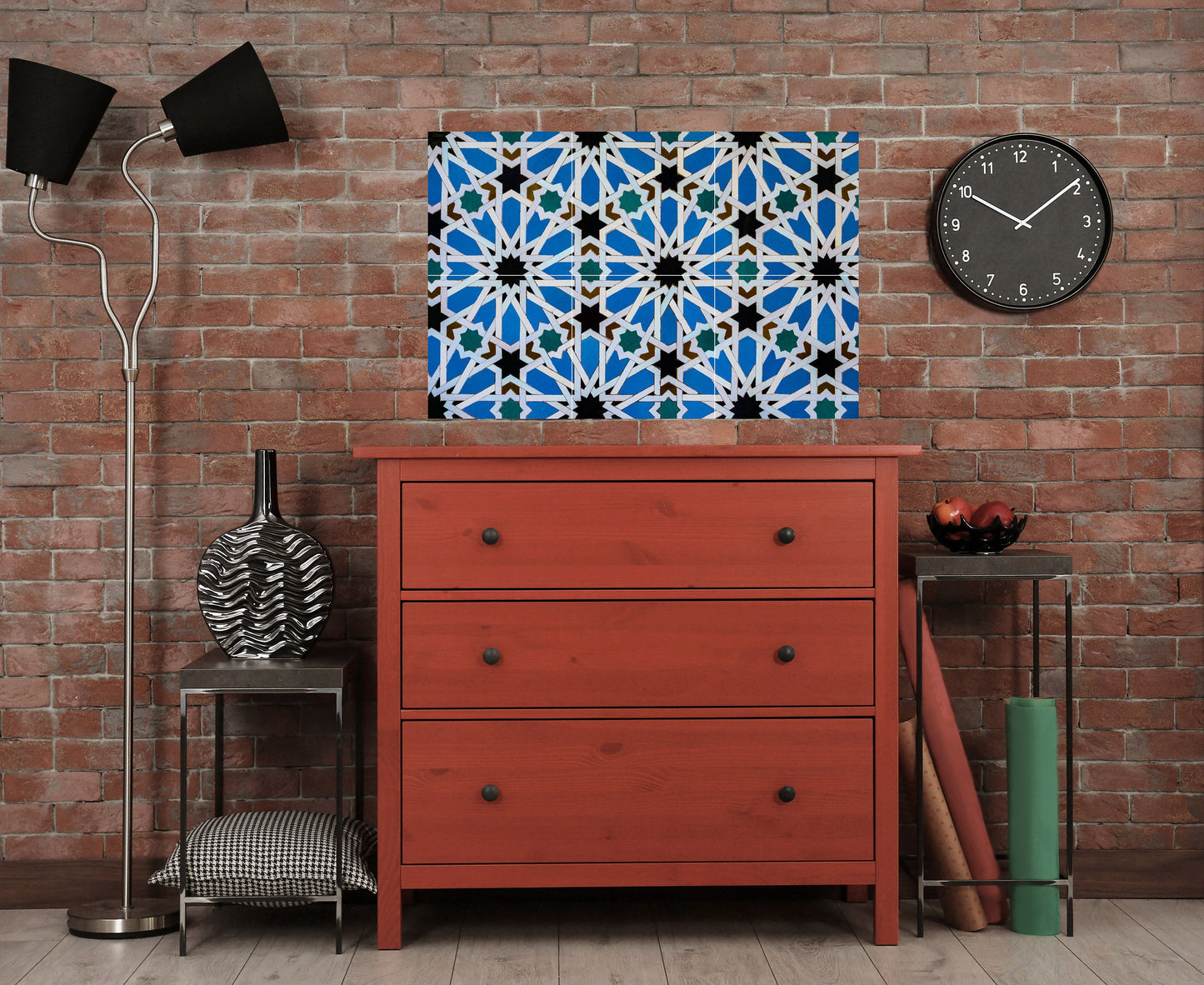 Tile Mural/Mosaic Ceramic Panel of Moroccan Alicatado - Arabic art decor - Moroccan home decor - Tile Mural - Home Decor -Tile Mosaic
