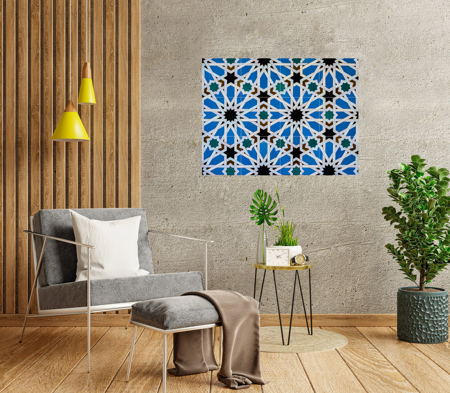 Tile Mural/Mosaic Ceramic Panel of Moroccan Alicatado - Arabic art decor - Moroccan home decor - Tile Mural - Home Decor -Tile Mosaic
