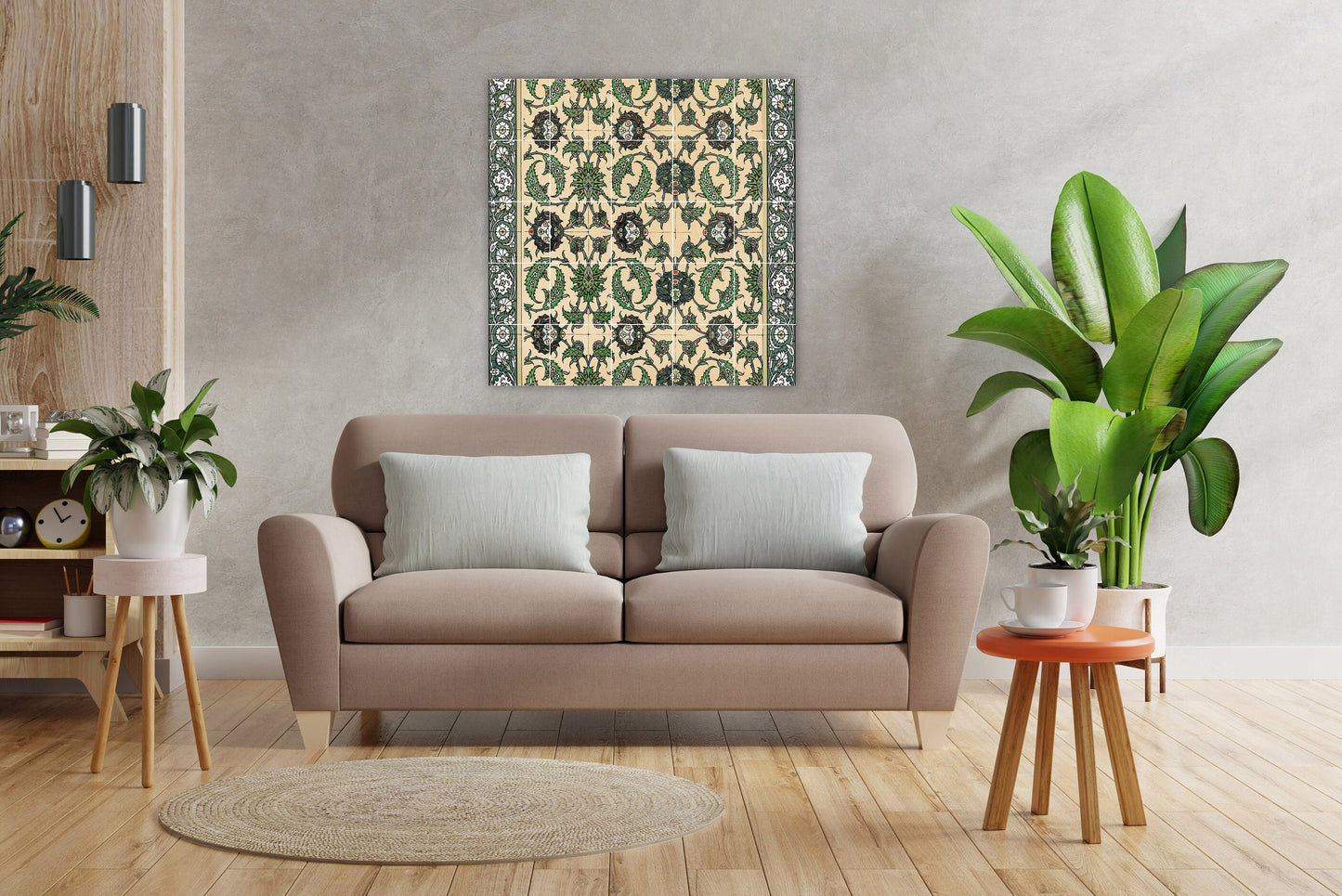 Tile Mural/Mosaic Ceramic Panel of Arabic Pattern -Arabic art decor -Moroccan Wall Art - Tile Mural -Home Decor -Tile Mosaic- Moroccan decor