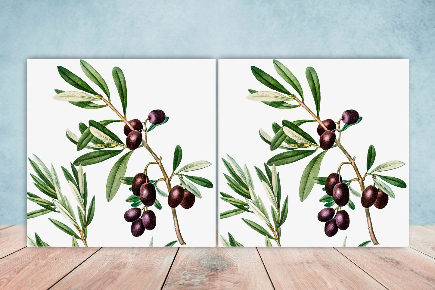 Olives tree Design Tile Olive Tree - Set of 2 Decorative Ceramic tiles, Backsplash tiles, Bathroom tiles, Kitchen Backsplash, wall tiles