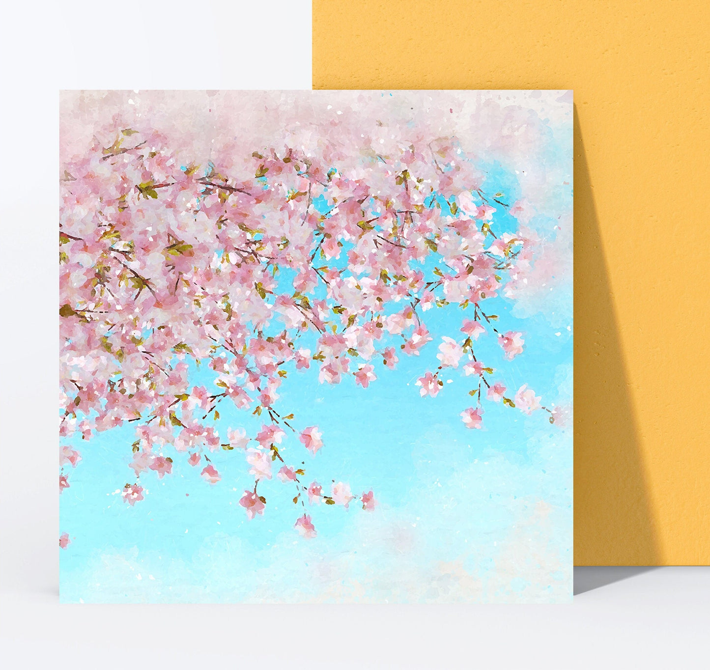 Cherry Blossom Ceramic Tiles Japanese Flower Design - Set of 2 Wall Décor Tiles - Kitchen Backsplash Tiles, Decorative Tiles, Bathroom Tiles