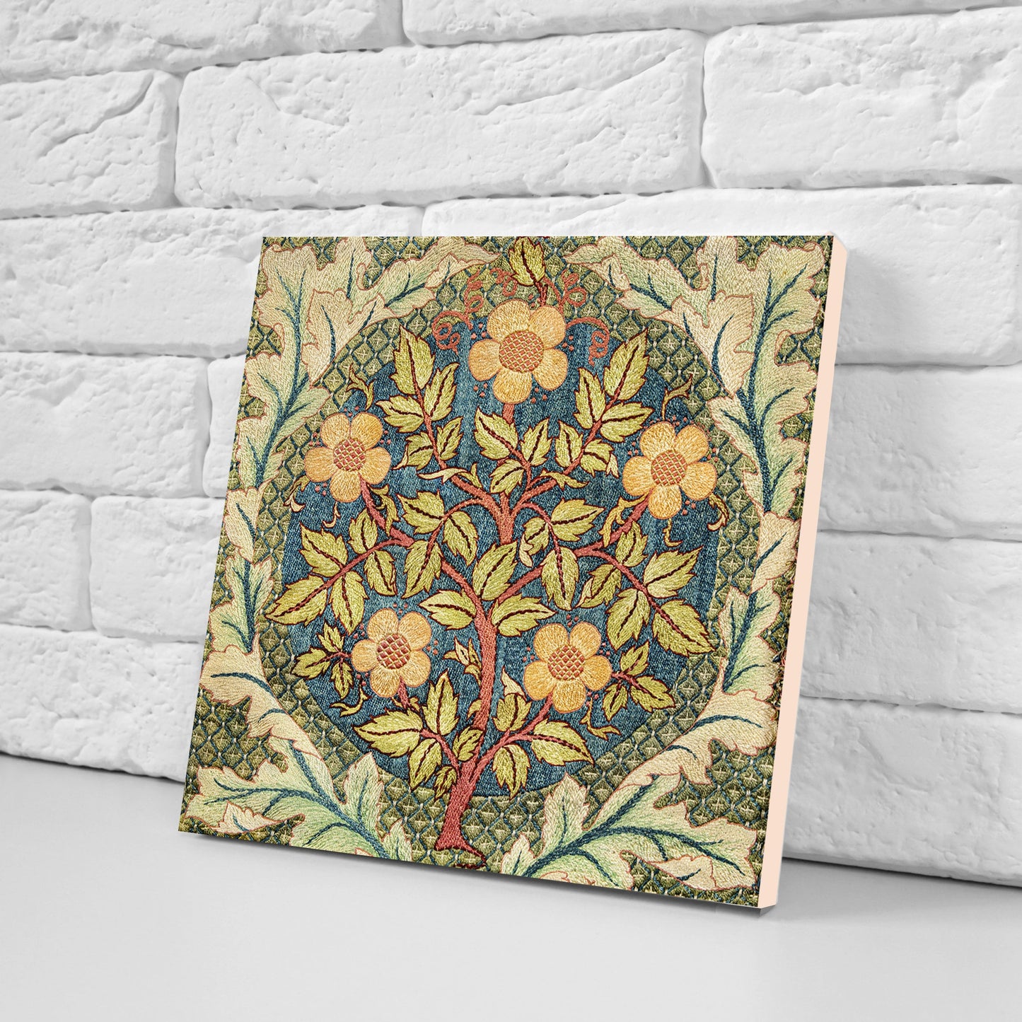 William Morris Set of 3 Ceramic tiles,Ceramic Decor Tiles,Kitchen Backsplash Tiles, Bathroom Tiles, Botanical wall art, William Morris print