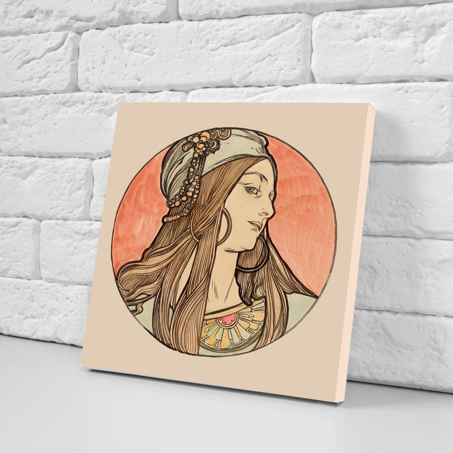 Alphonse Mucha Set of 3 Ceramic tiles,Ceramic Decor Tiles,Kitchen Backsplash Tiles, Bathroom Tiles, Art Nouveau print, Alphonse Mucha print