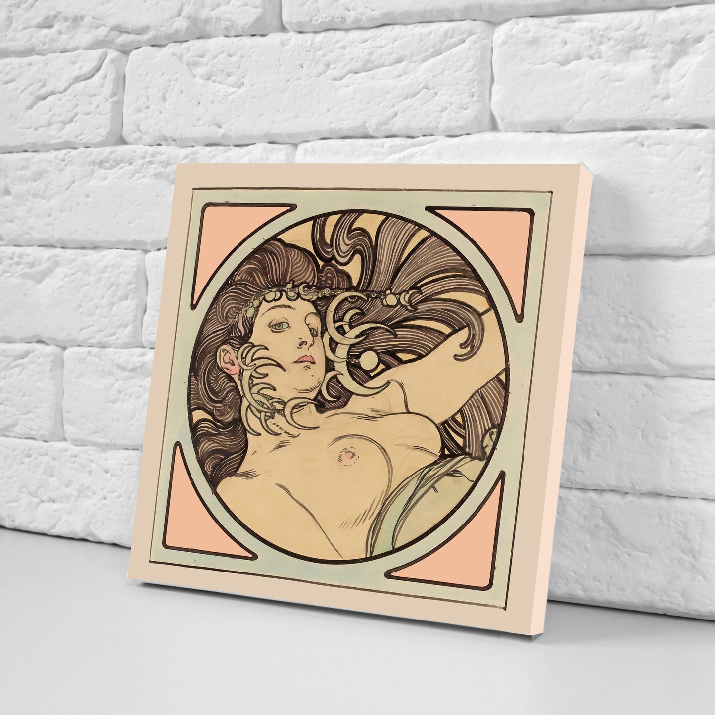 Alphonse Mucha Set of 3 Ceramic tiles,Ceramic Decor Tiles,Kitchen Backsplash Tiles, Bathroom Tiles, Art Nouveau print, Alphonse Mucha print