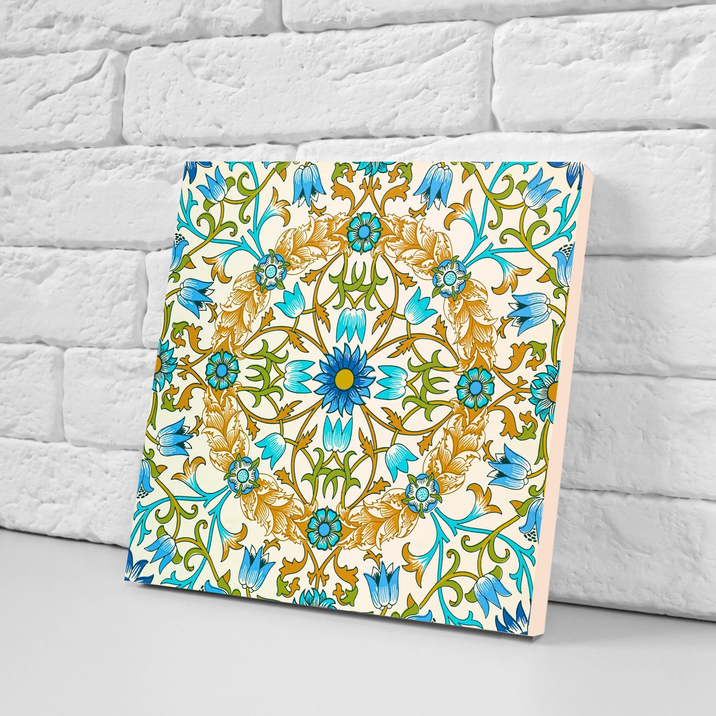 William Morris Set of 3 Ceramic tiles,Ceramic Decor Tiles,Kitchen Backsplash Tiles, Bathroom Tiles, Botanical wall art, William Morris print