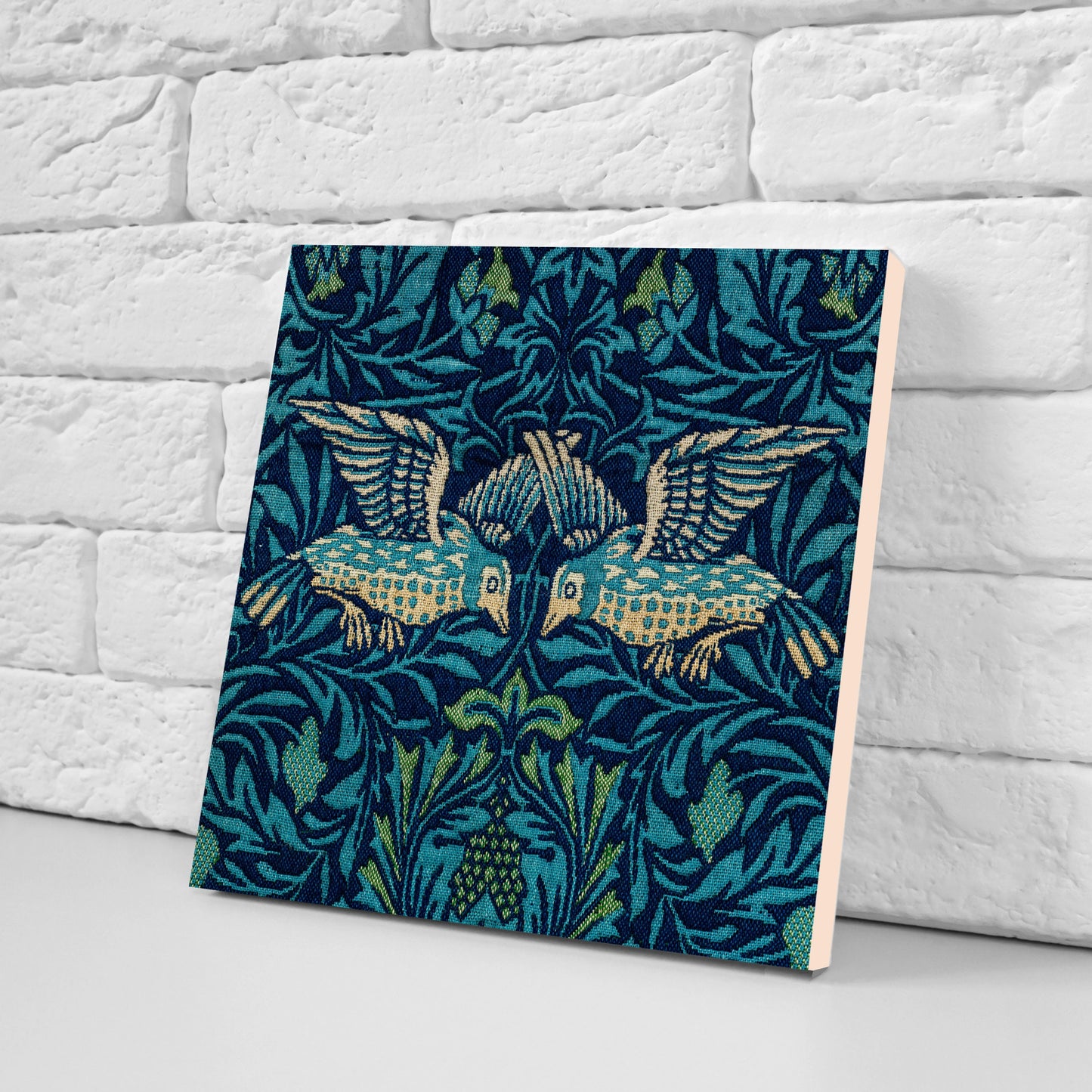 William Morris Set of 3 Ceramic tiles,Ceramic Decor Tiles,Kitchen Backsplash Tiles, Bathroom Tiles, Botanical wall art, William Morris print