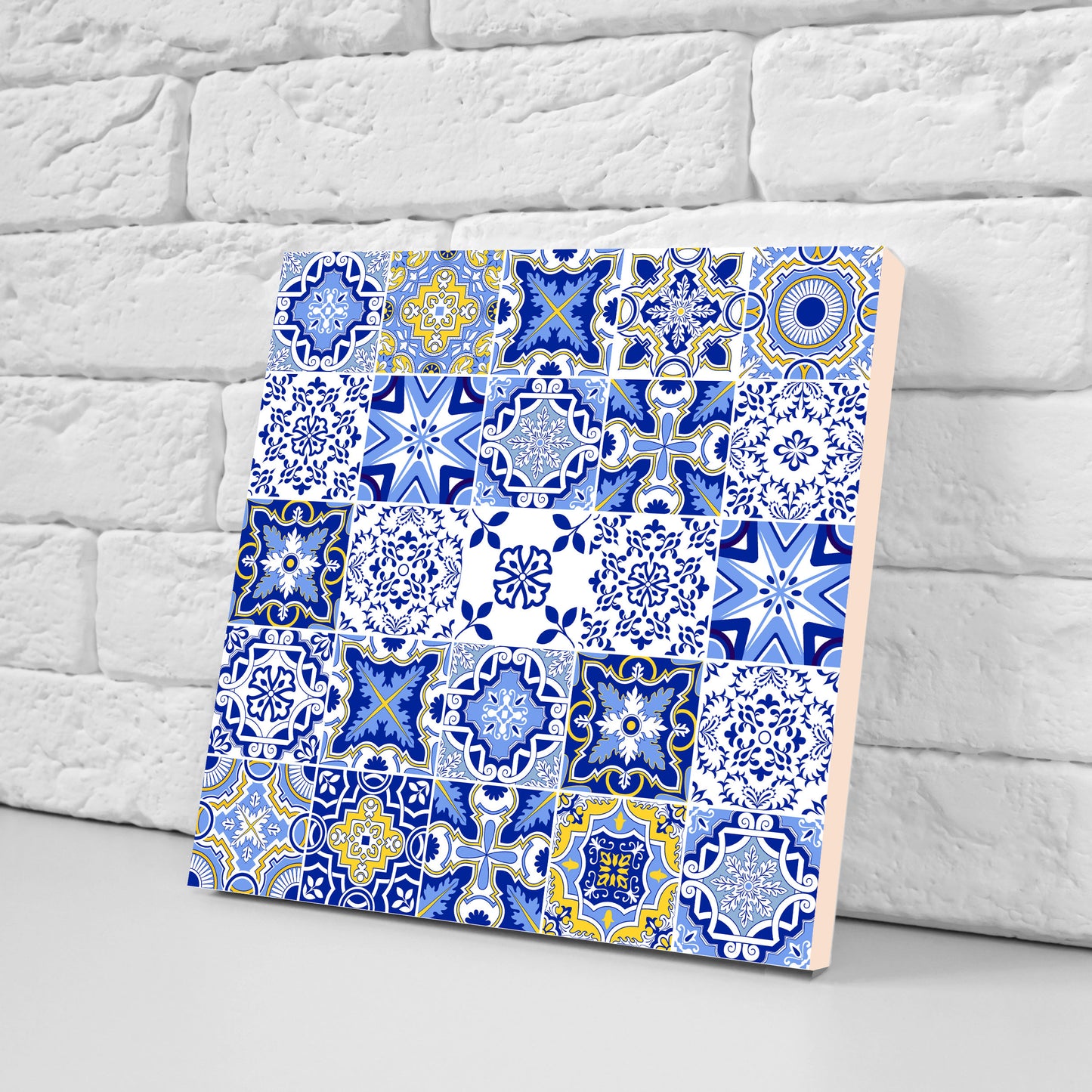 Portuguese Azulejo Tiles - Set of 2 Portuguese Wall Decor Tiles - Kitchen Backsplash Tiles, Table Decorative Tiles, Bathroom Tiles, Coaster