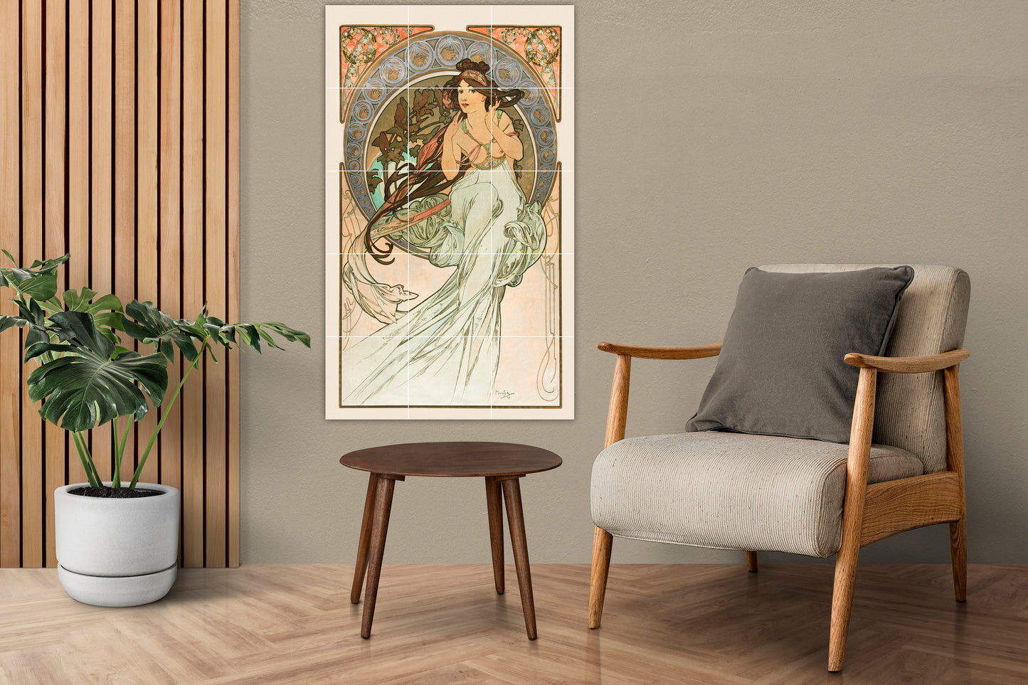 Tile Mural/Mosaic Ceramic Panel of Alphonse Mucha - Alphonse Mucha wall print - Mucha wall art - Tile Mural - Gloss Tiles- Tile Mosaic