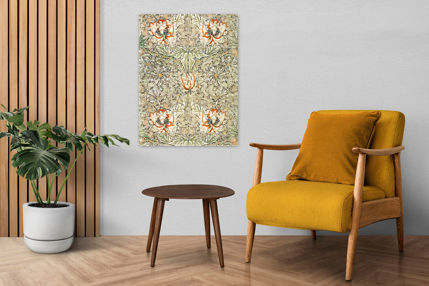 Tile Mural/Mosaic Ceramic Panel of Honeysuckle William Morris -William Morris wall art -Morris wall print-Tile Mural-Gloss Tiles-Tile Mosaic