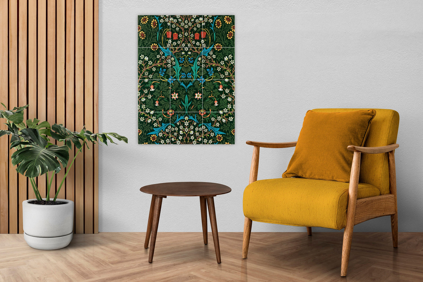 Tile Mural/Mosaic Ceramic Panel of Blackthorn - William Morris William Morris wall art-Morris wall print-Tile Mural-Gloss Tiles-Tile Mosaic