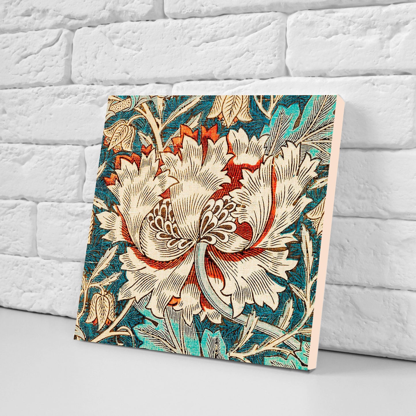 Art Nouveau Flower Ceramic tiles - Set of 2 Art Nouveau Wall Decor Tiles - Kitchen Backsplash Tiles, Table Decorative Tiles, Bathroom Tiles