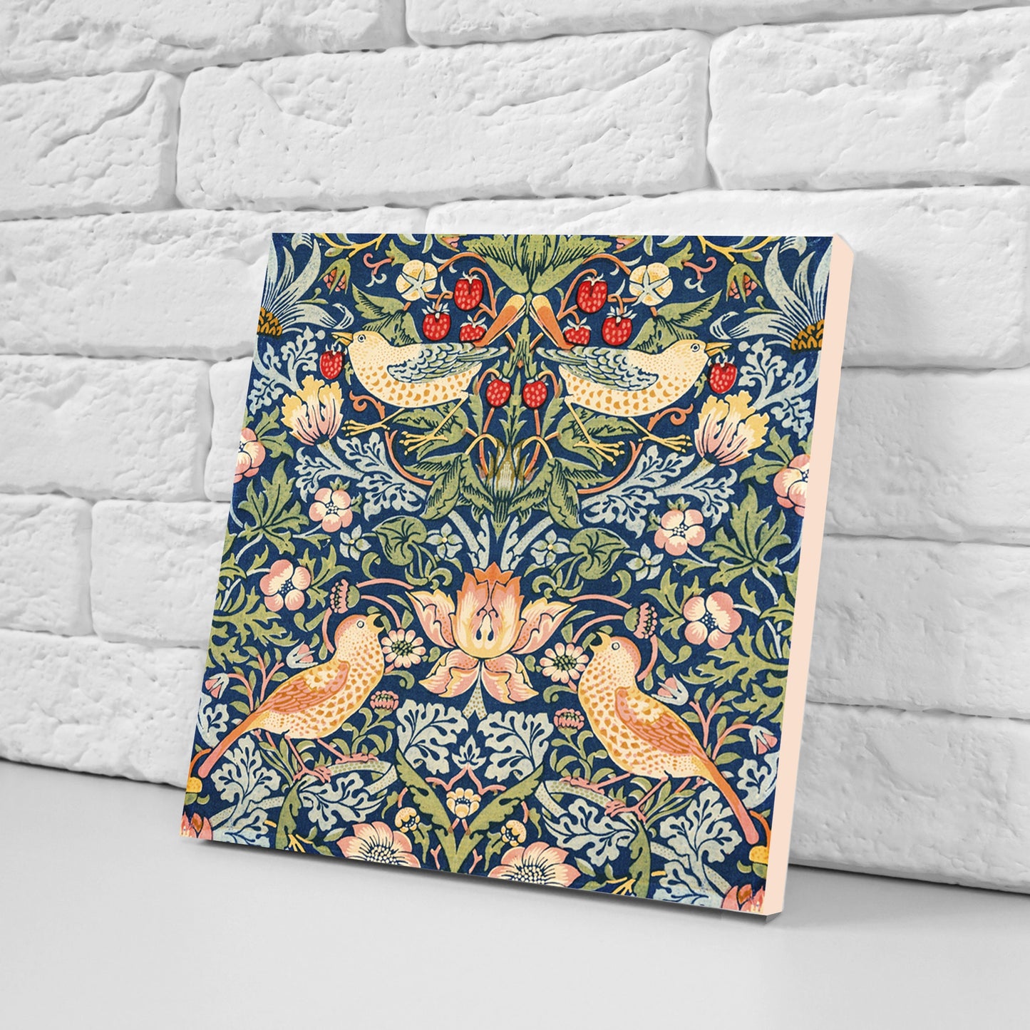 William Morris Set of 3 Ceramic tiles,Ceramic Decor Tiles,Kitchen Backsplash Tiles, Bathroom Tiles, Botanical wall art, William Morris print