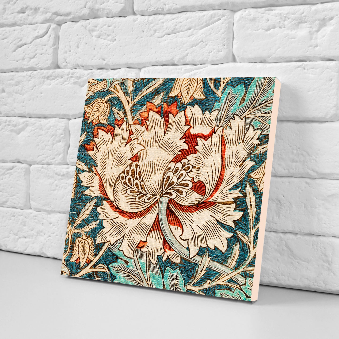 William Morris Set of 3 Ceramic tiles,Ceramic Decor Tiles,Kitchen Backsplash Tiles, Bathroom Tiles, Botanical wall art, William Morris print