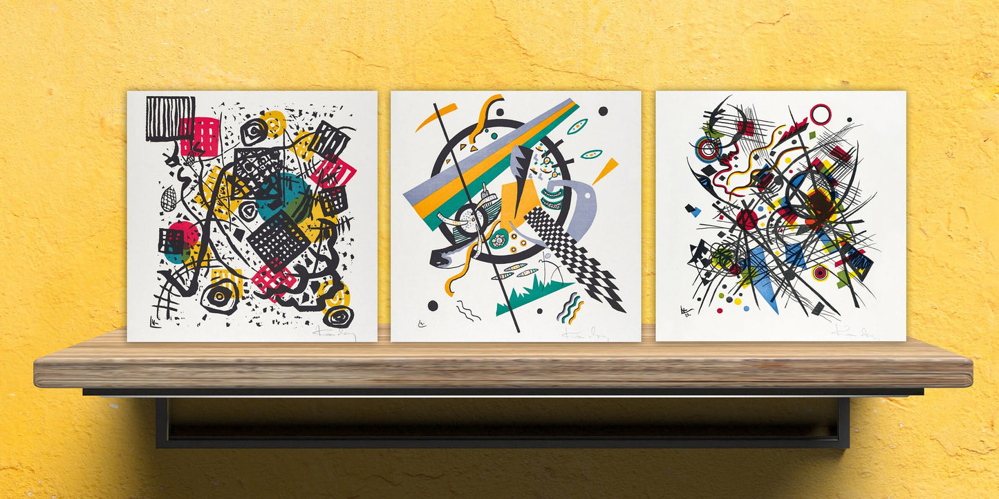 Wassily Kandinsky Set of 3 Ceramic tiles, Ceramic Decor Tiles, Kitchen Backsplash Tiles, Bathroom Tiles, Kandinsky wall art, Kandinsky print