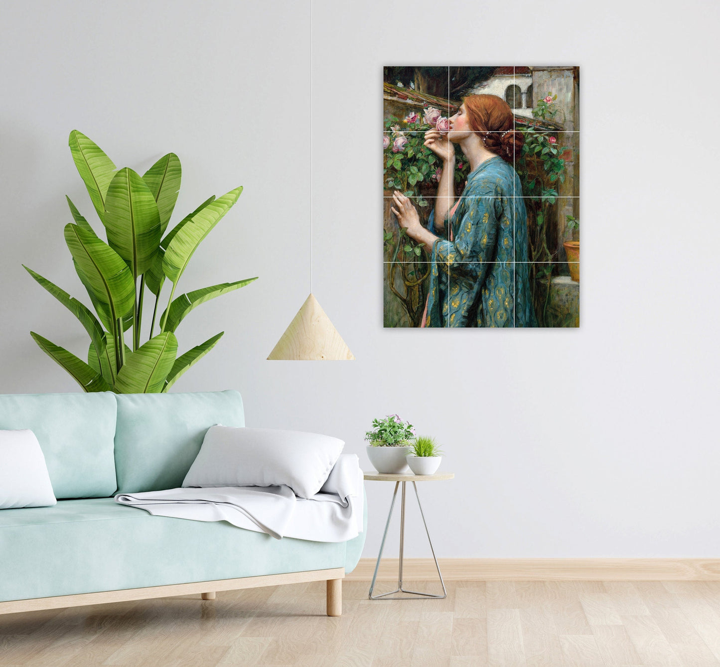 Tile Mural/Mosaic Ceramic Panel of The Soul of the Rose by Waterhouse - Rose wall art - Waterhouse wall art- Roses wall print -Tile Mosaic