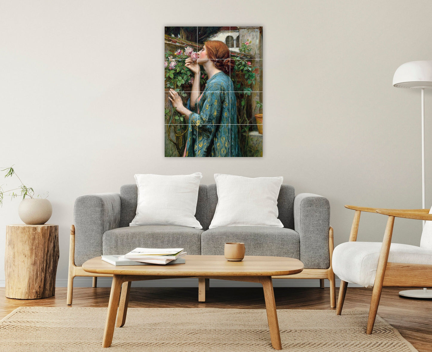 Tile Mural/Mosaic Ceramic Panel of The Soul of the Rose by Waterhouse - Rose wall art - Waterhouse wall art- Roses wall print -Tile Mosaic