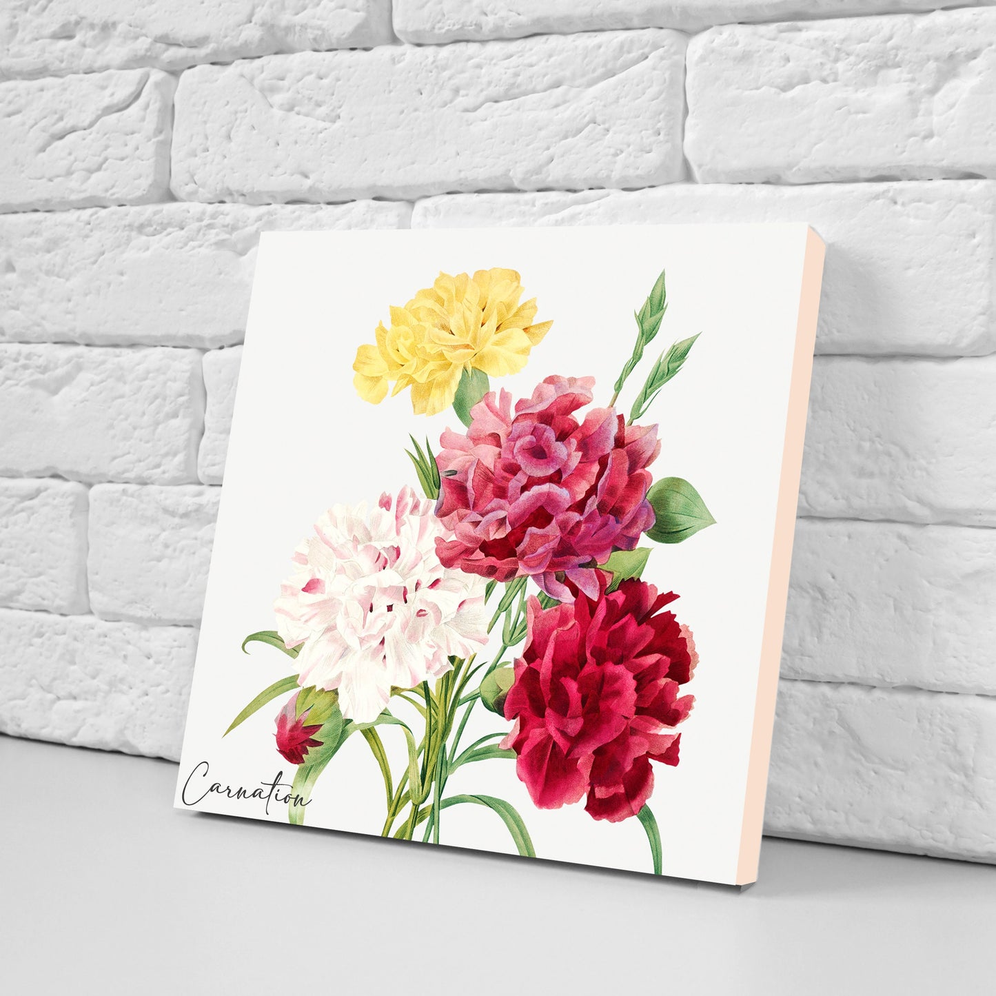 Vintage Botanical Print Ceramic Tiles - Set of 3 Ceramic Decor Tiles - Kitchen Backsplash Tiles, Bathroom Tiles, Botanical wall art