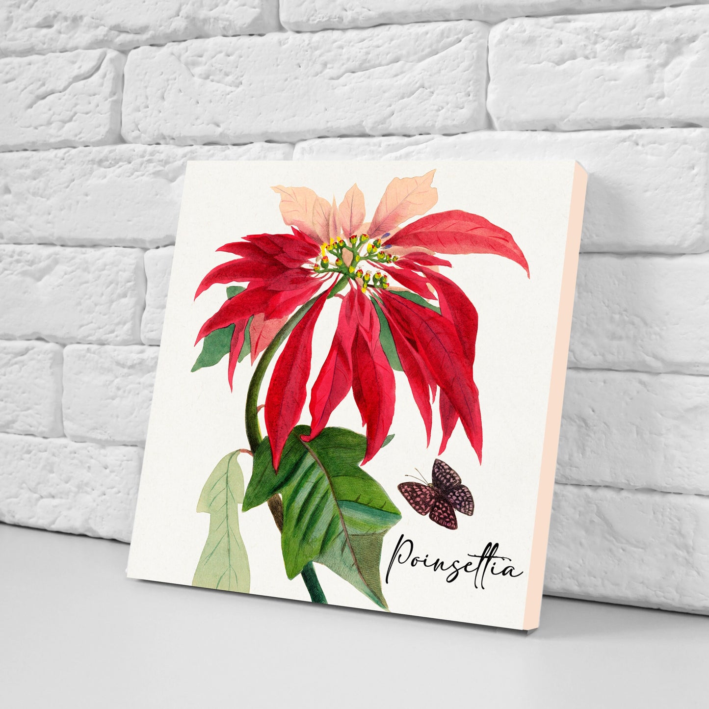Vintage Botanical Print Ceramic Tiles - Set of 3 Ceramic Decor Tiles - Kitchen Backsplash Tiles, Bathroom Tiles, Botanical wall art