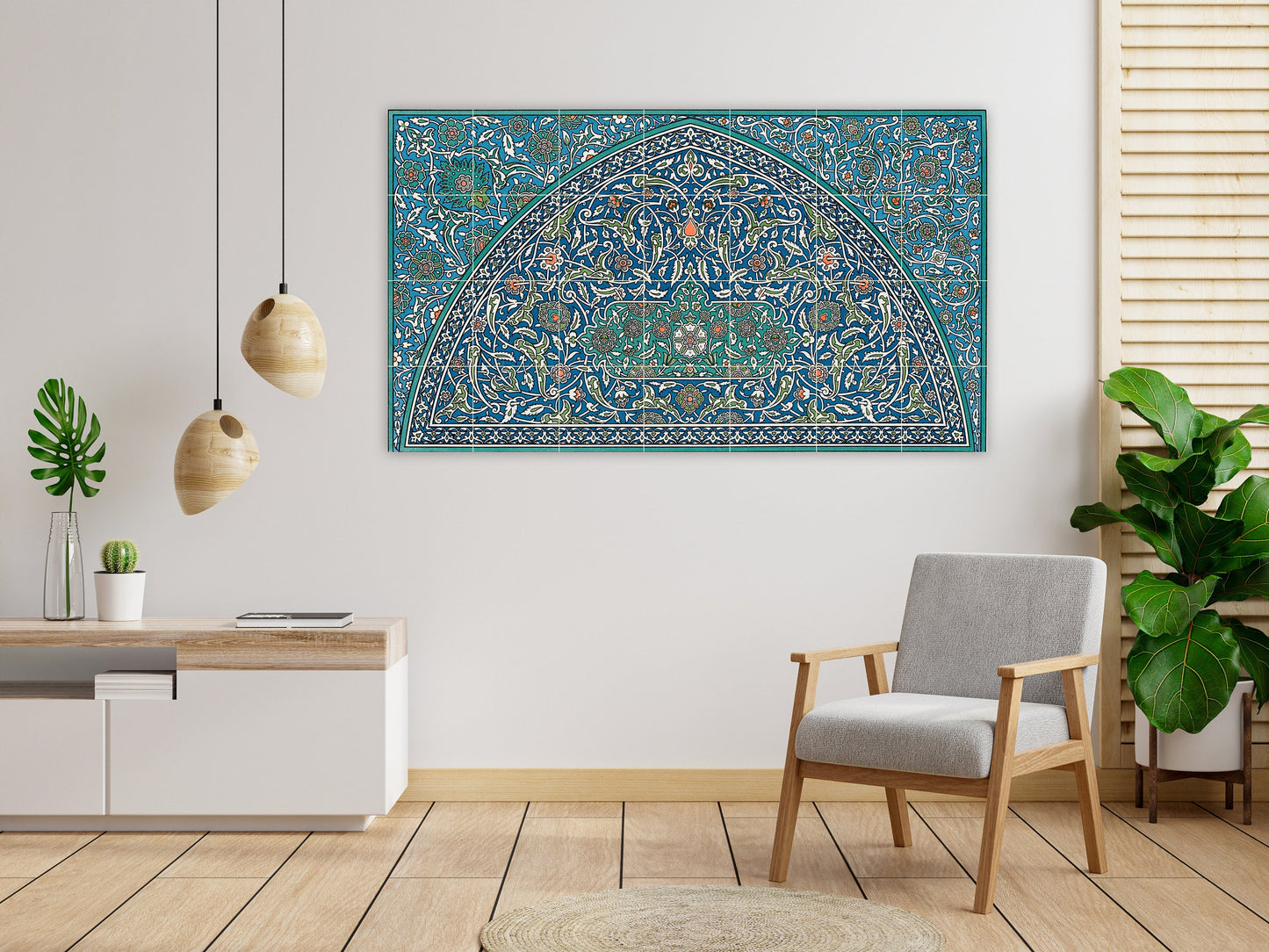 Tile Mural/Mosaic Ceramic Panel of Arabic Pattern - Arabic art decor - Arabic home decor - Tile Mural - Home Decor -Tile Mosaic