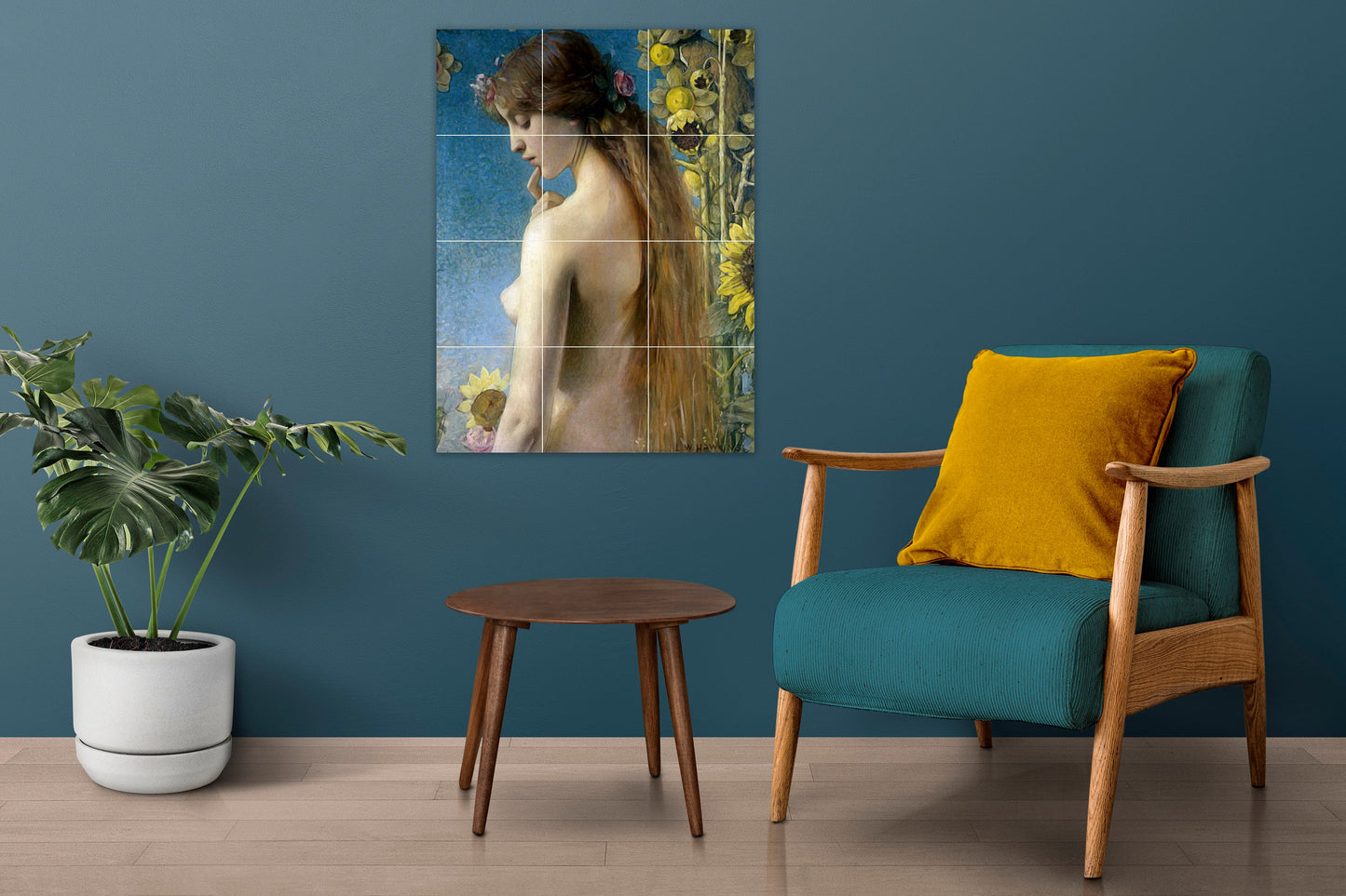 Tile Mural/Mosaic Ceramic Panel of Louis Welden Clytie - Louis Welden wall art- Louis Welden print - Tile Mural -Nude art print -Tile Mosaic