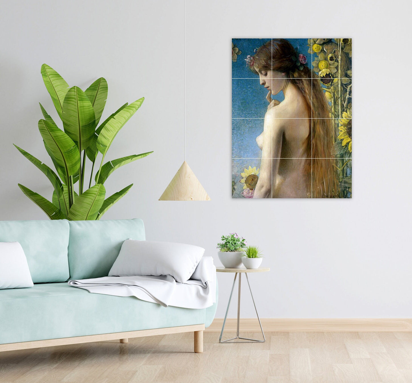 Tile Mural/Mosaic Ceramic Panel of Louis Welden Clytie - Louis Welden wall art- Louis Welden print - Tile Mural -Nude art print -Tile Mosaic