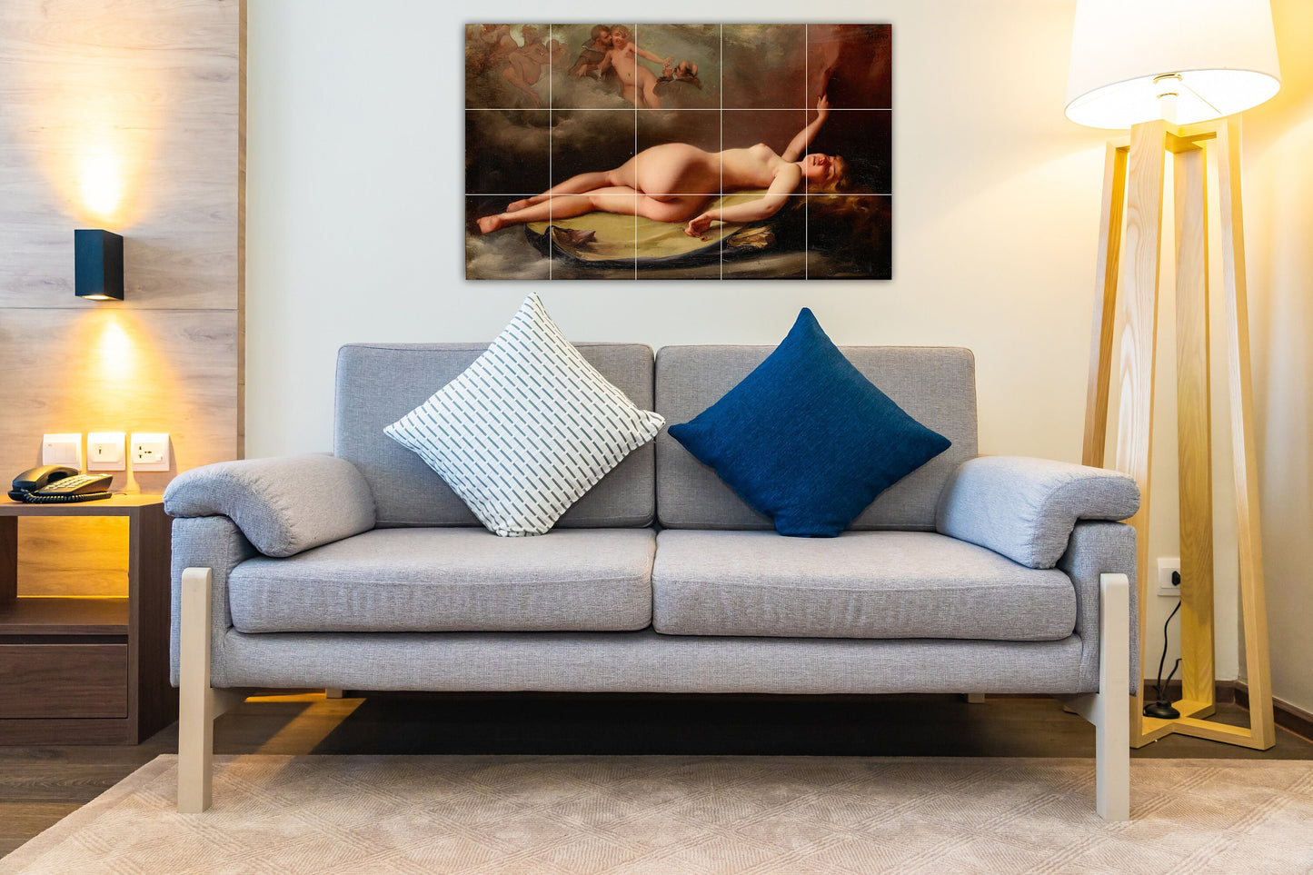 Tile Mural/Mosaic Ceramic Panel of Ricardo Falero Reclining Nude-Falero Wall Art -Ricardo Falero wall print -Falero nude print- Tile Mosaic