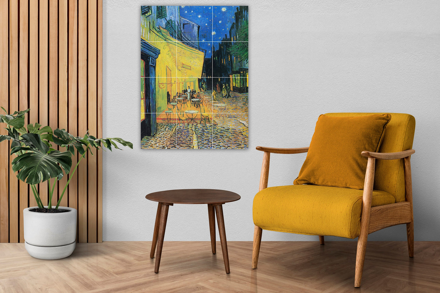 Tile Mural/Mosaic Ceramic Panel of Van Gogh Café Terrace at Night - Van Gogh Wall Art - Van Gogh Tile Mural - Van Gogh print - Tile Mosaic