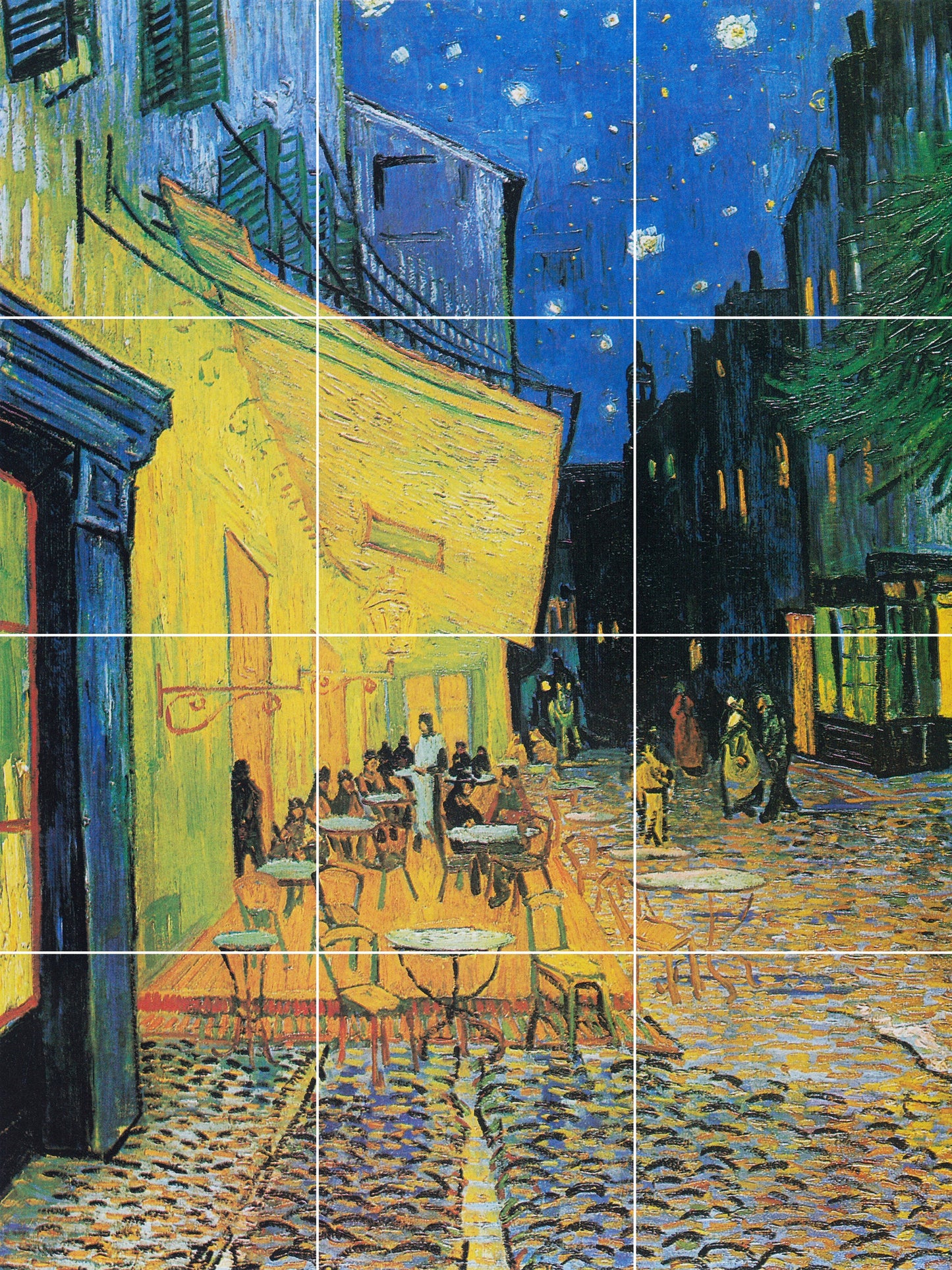 Tile Mural/Mosaic Ceramic Panel of Van Gogh Café Terrace at Night - Van Gogh Wall Art - Van Gogh Tile Mural - Van Gogh print - Tile Mosaic