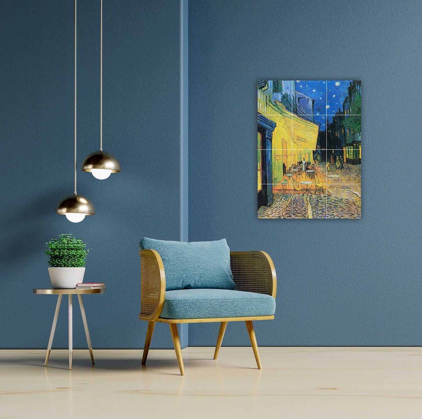 Tile Mural/Mosaic Ceramic Panel of Van Gogh Café Terrace at Night - Van Gogh Wall Art - Van Gogh Tile Mural - Van Gogh print - Tile Mosaic