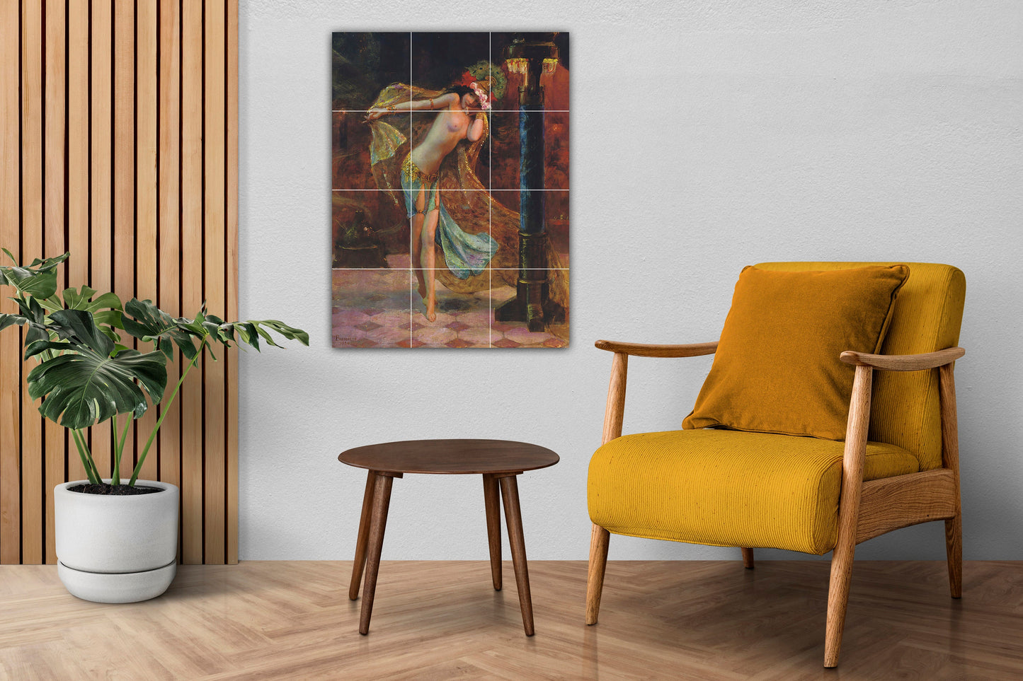 Tile Mural/Mosaic Ceramic Panel of Gaston Bussiere Dance - Bussiere wall print -Bussiere wall art- Gaston Bussiere nude print -Tile Mosaic