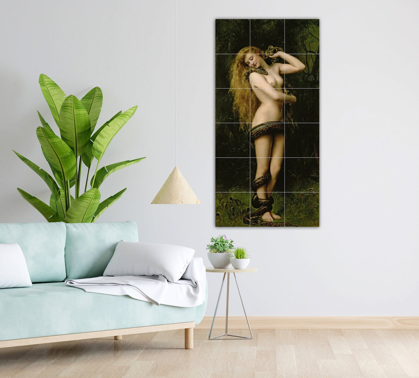 Tile Mural/Mosaic Ceramic Panel of John Collier Lilith - John Collier Wall Art - John Collier wall print - Lilith wall print -Tile Mosaic