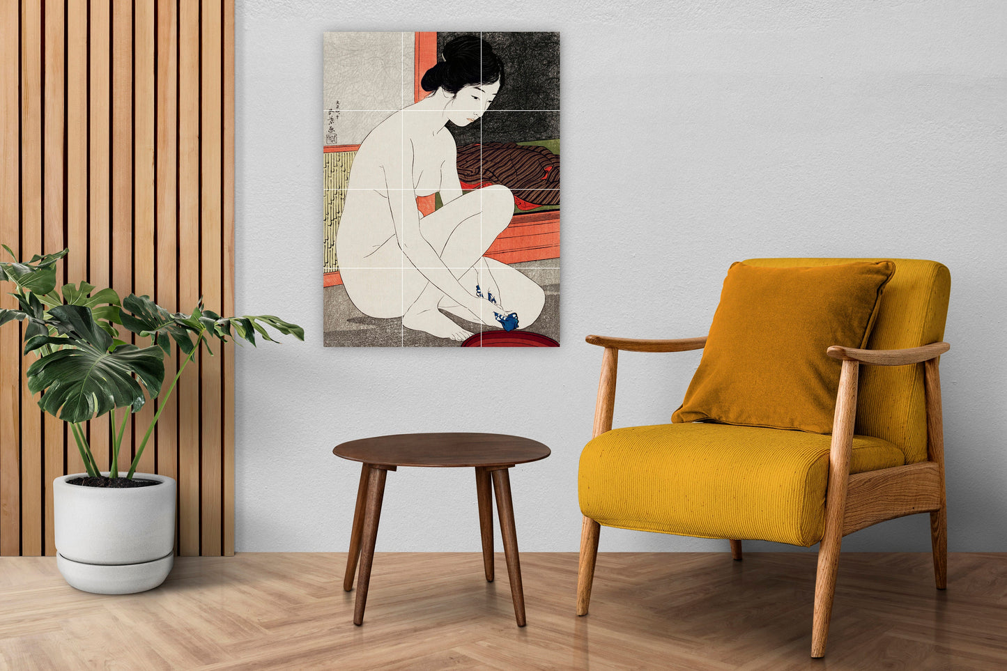 Tile Mural/Mosaic Ceramic Panel of Yokugo no onna by Goyō Hashiguchi - Hashiguchi wall art - Tile Mural - Hashiguchi print - Tile Mosaic