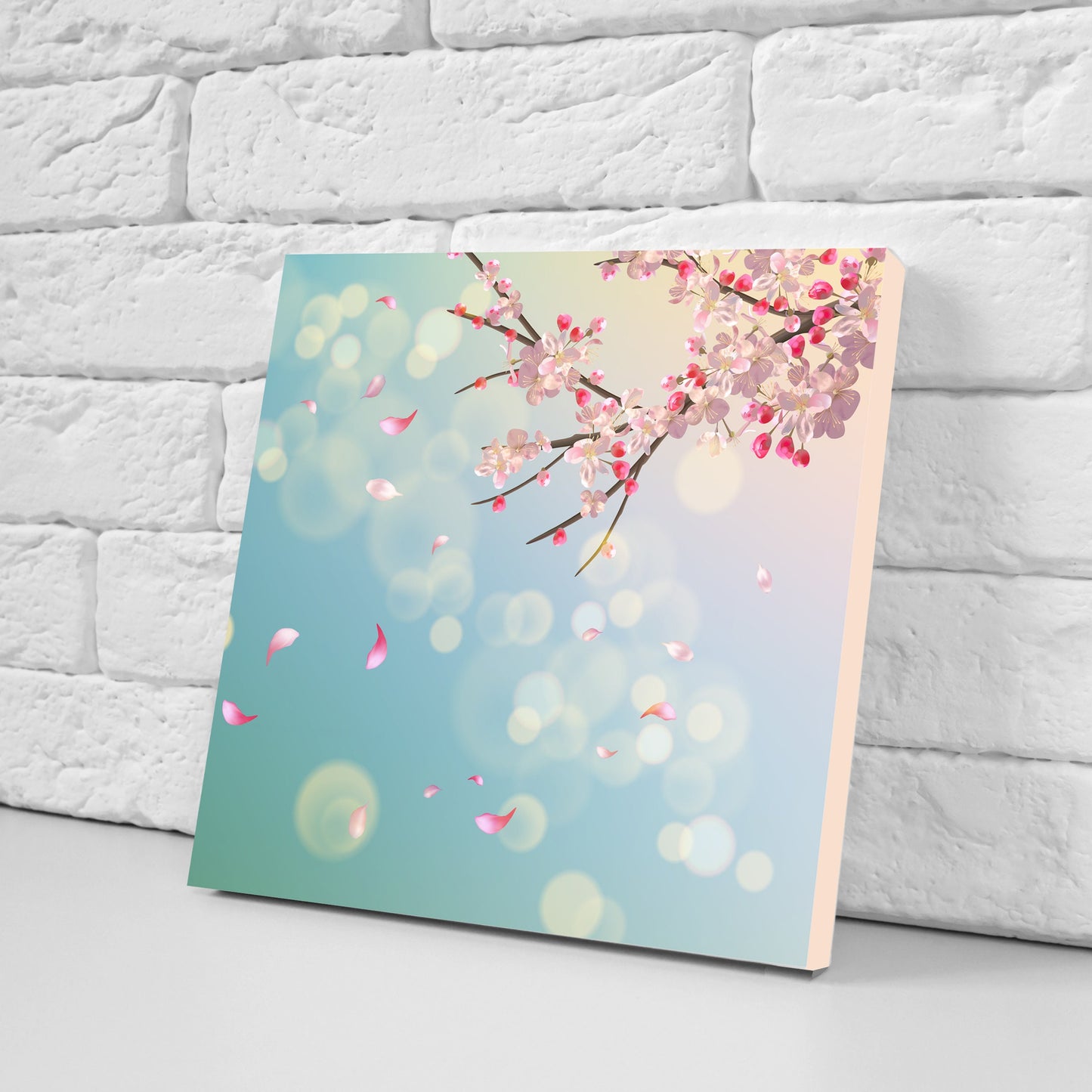 Cherry Blossoms tiles - Set of 2 Cherry Blossoms Japanese Wall Décor Tiles -Kitchen Backsplash Tiles, Table Decorative Tiles, Bathroom Tiles